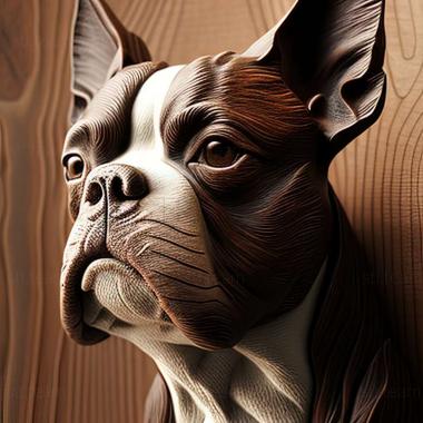 3D model Boston Terrier dog (STL)